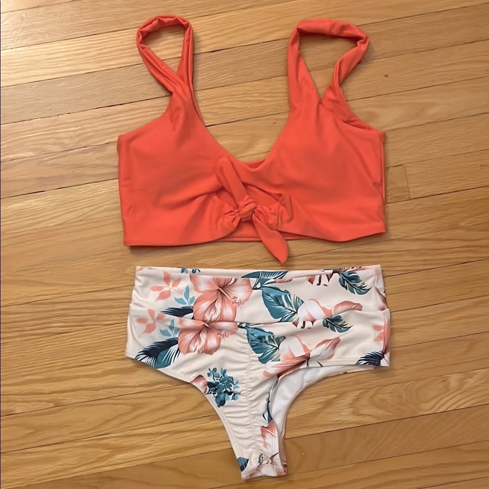 Zaful Tropical Print Bikini Set